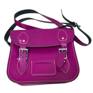 Mini Traditional British Vintage Satchel Boysenberry Crossbody Bag